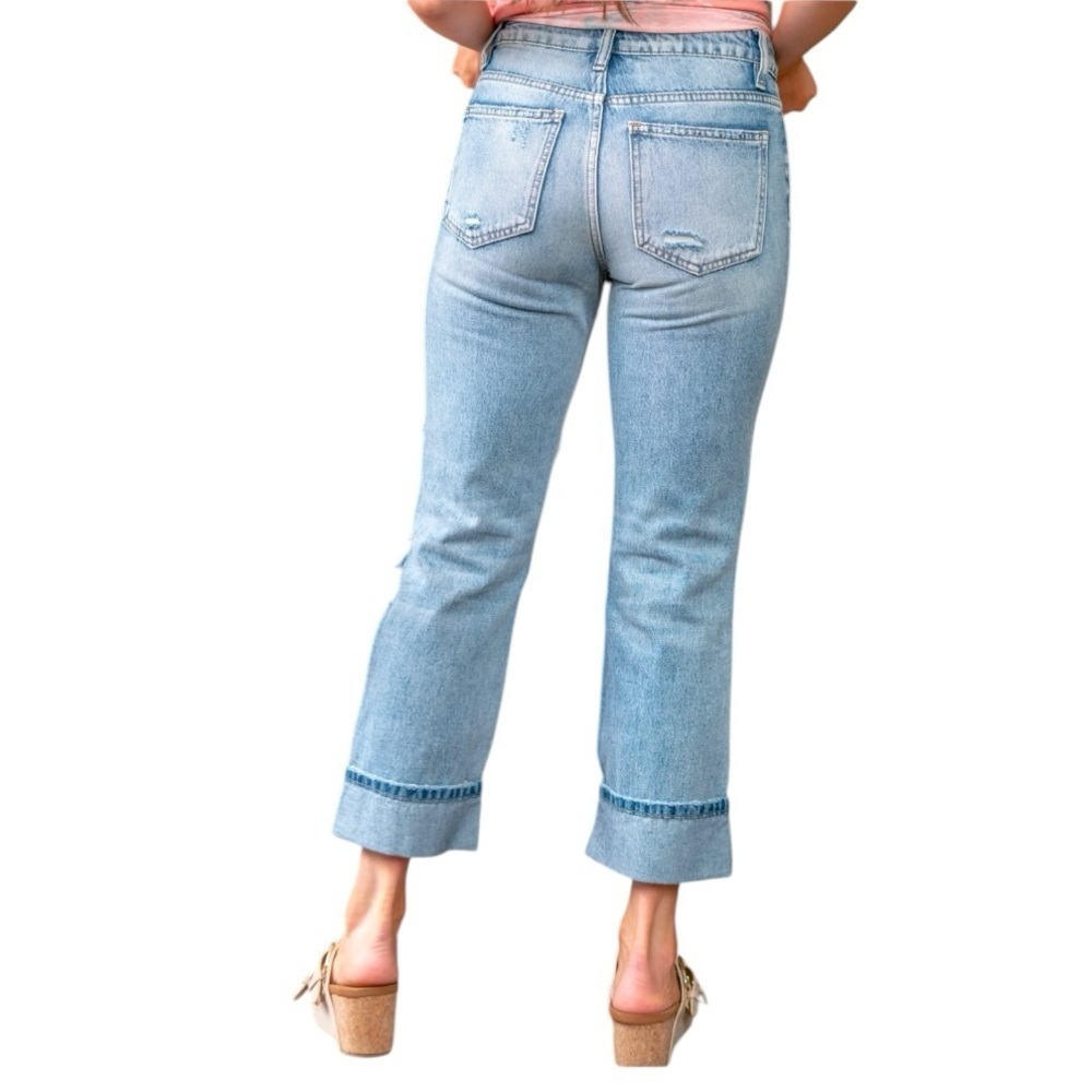 NWT Vervet Women's Kassie Boyfriend High Rise Straight Distressed Jeans size 29 - Picture 4 of 11